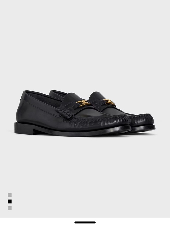 Celine Shoes - Women’s Celine Luco Loafer, Black leather, gold hardware, 38